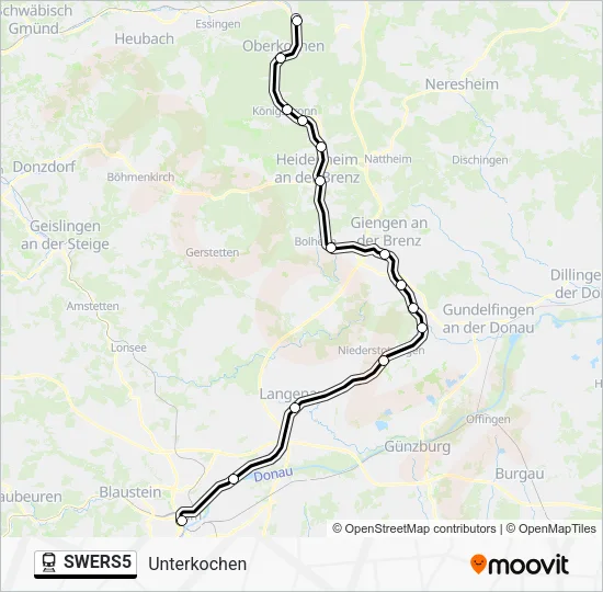 Поезд SWERS5: карта маршрута