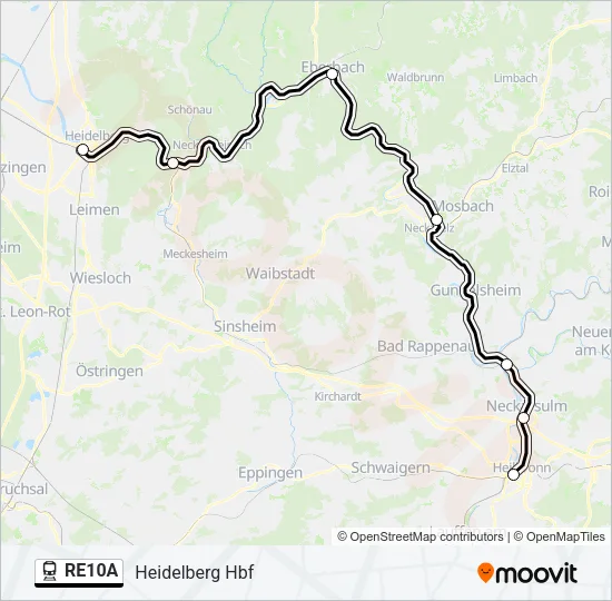 RE10A Train Line Map