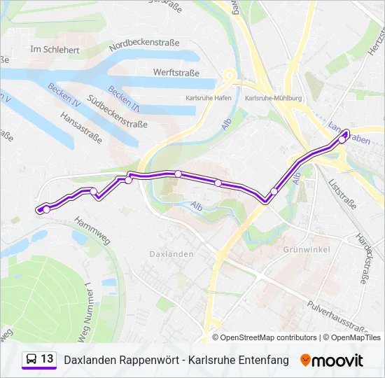 13 Bus Line Map