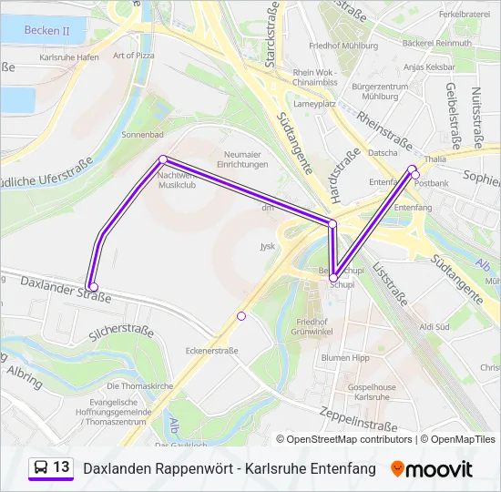 13 Bus Line Map