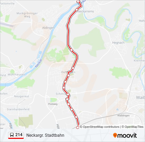 Buslinie 214 Karte