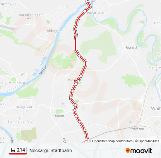 214 Bus Line Map