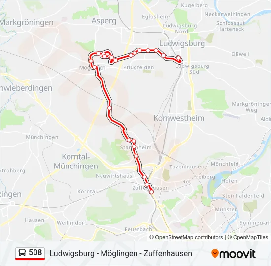 508 Bus Line Map