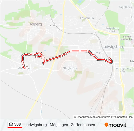 508 Bus Line Map
