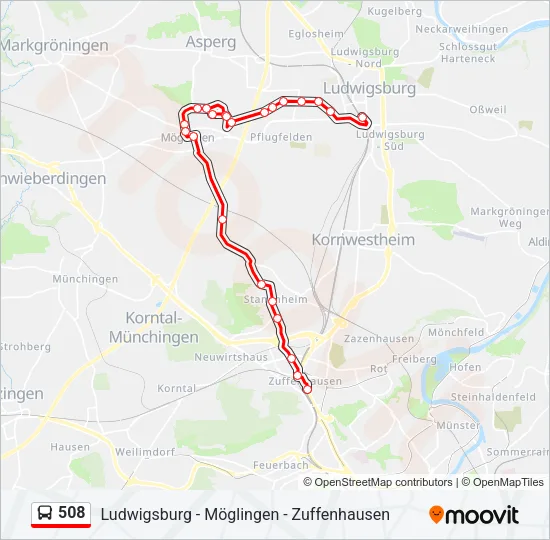 508 Bus Line Map