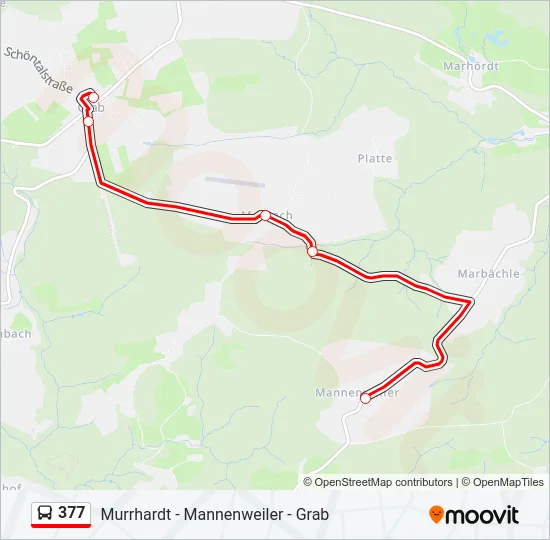 377 Bus Line Map