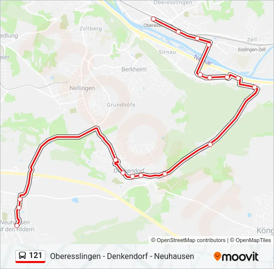 121 Bus Line Map