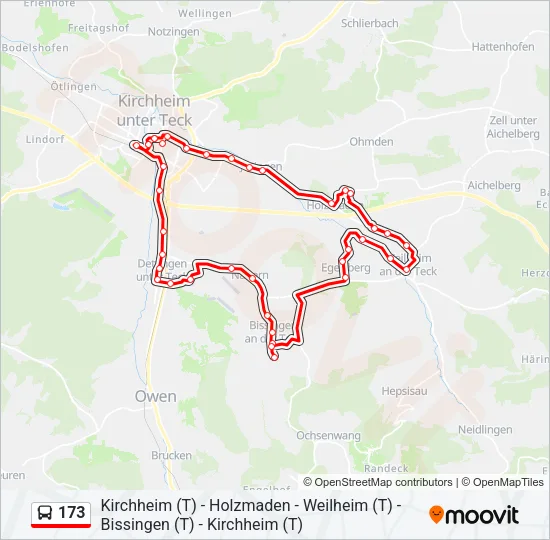 173 Bus Line Map