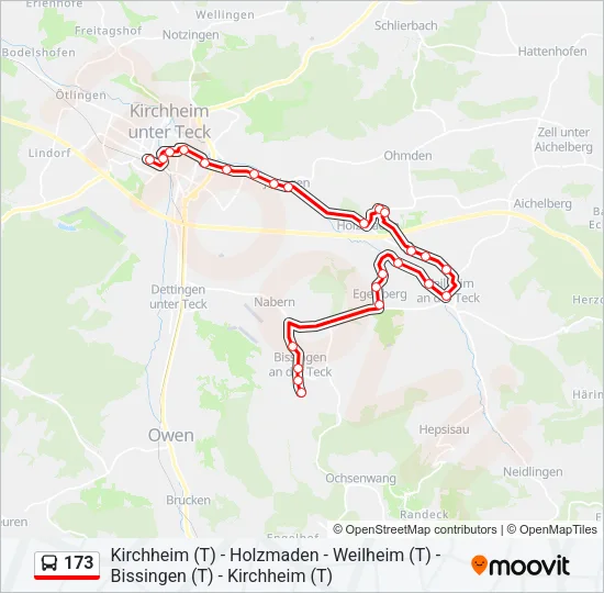 173 Bus Line Map