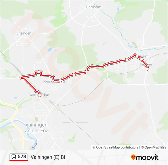 Автобус 578: карта маршрута
