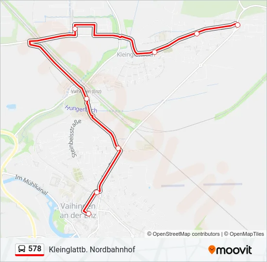 578 Bus Line Map