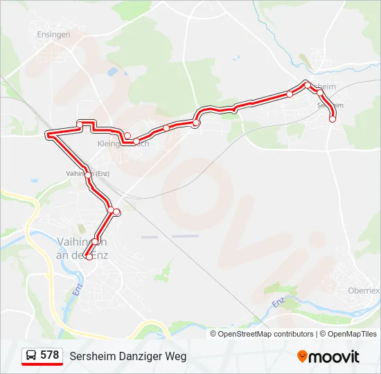 578 Bus Line Map
