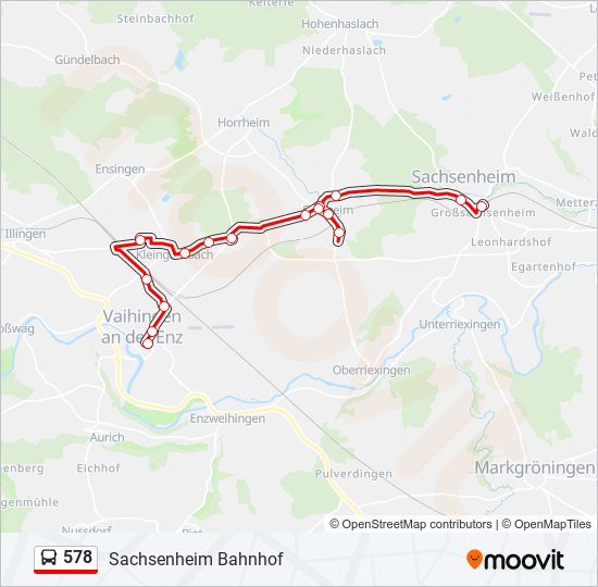 578 bus Line Map