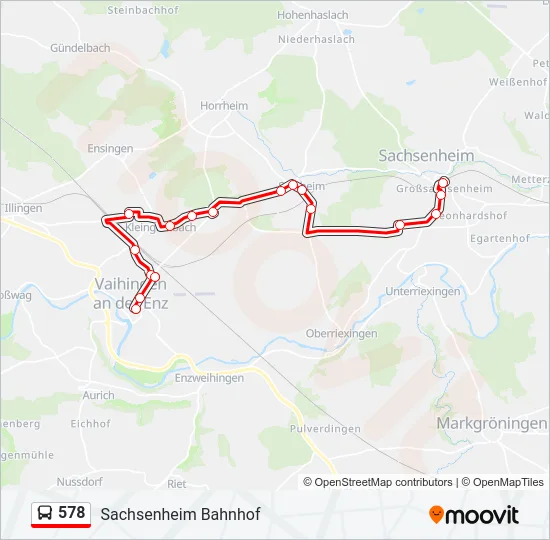 578 Bus Line Map