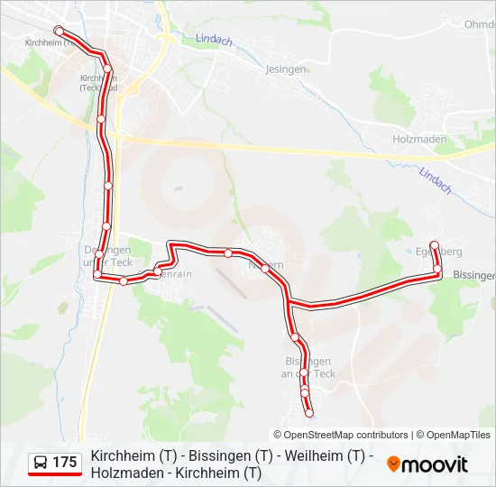 175 Bus Line Map