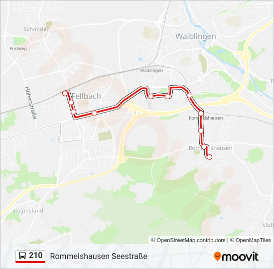 210 Bus Line Map