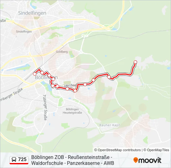 725 Bus Line Map