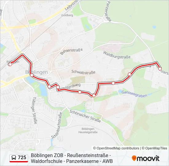 725 Bus Line Map