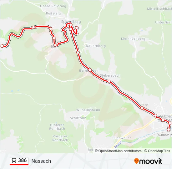 386 Bus Line Map