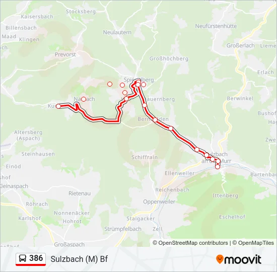 386 Bus Line Map