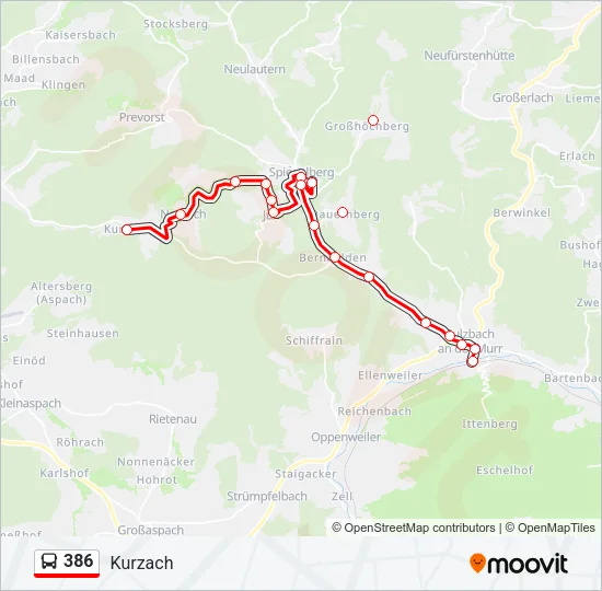 386 Bus Line Map