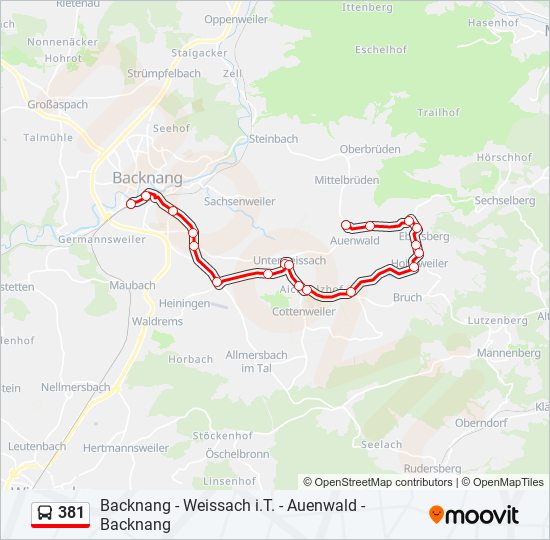 381 bus Line Map