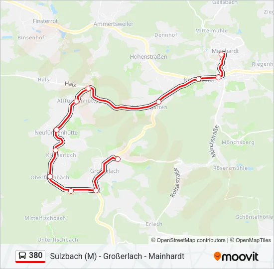 380 Bus Line Map