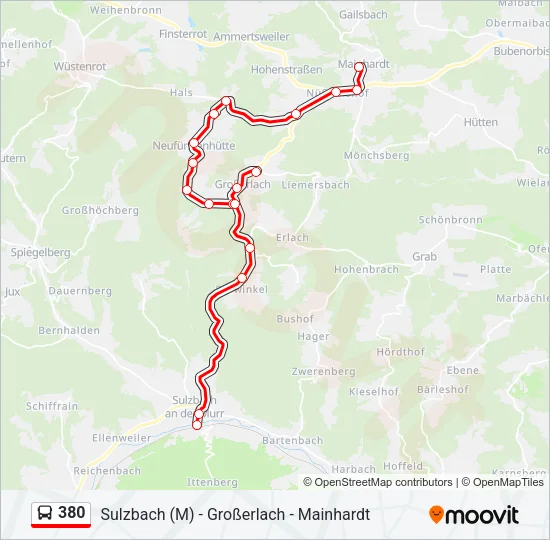 380 Bus Line Map
