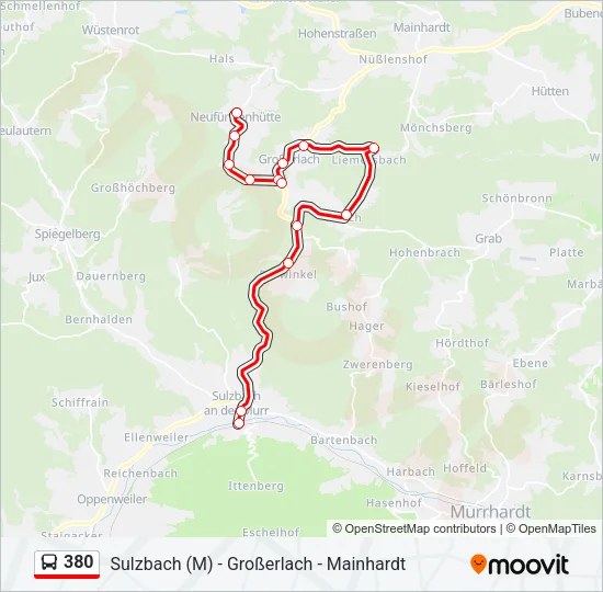 380 Bus Line Map