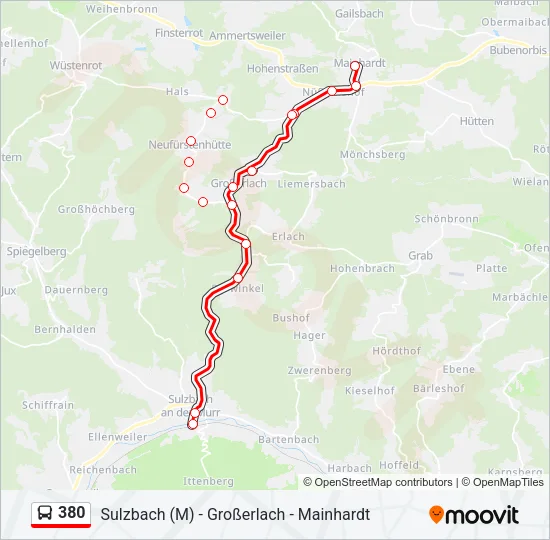 380 Bus Line Map