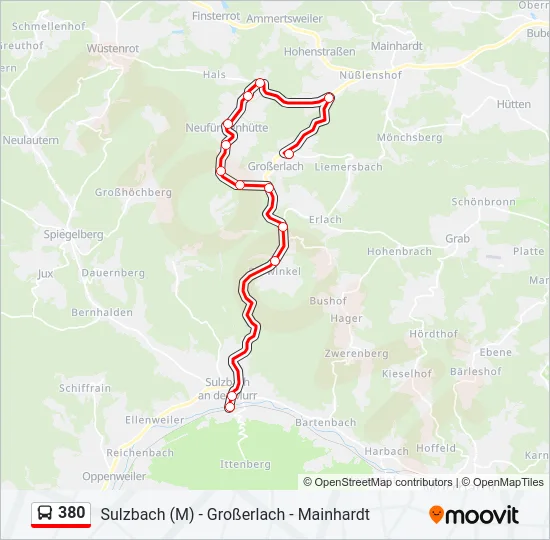 380 Bus Line Map