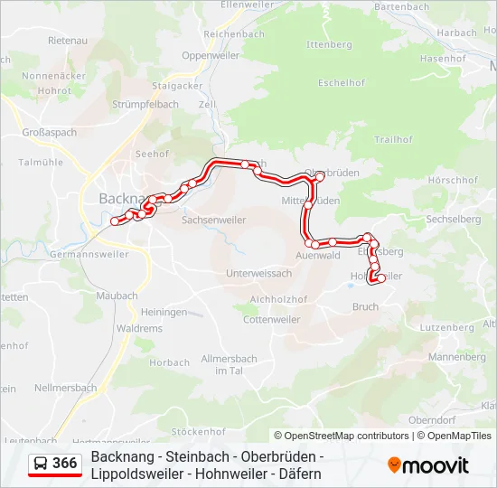 366 Bus Line Map