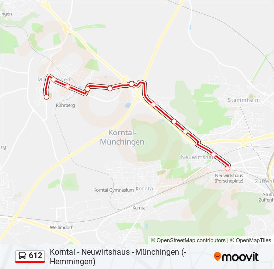 612 bus Line Map