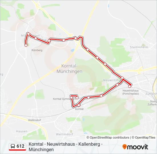 612 Bus Line Map
