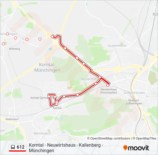 612 Bus Line Map