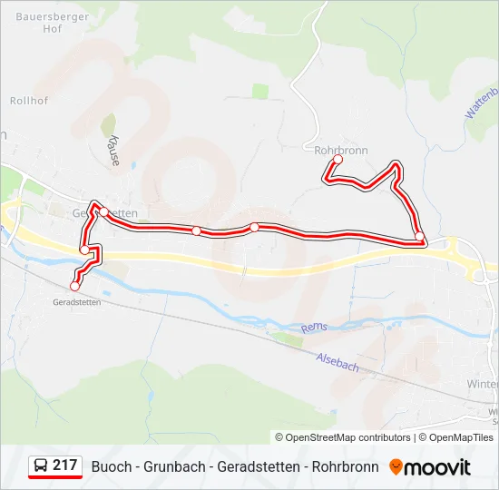 217 Bus Line Map
