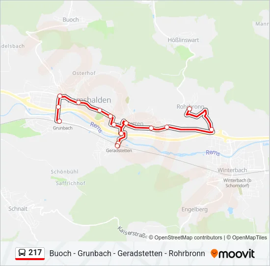 217 Bus Line Map