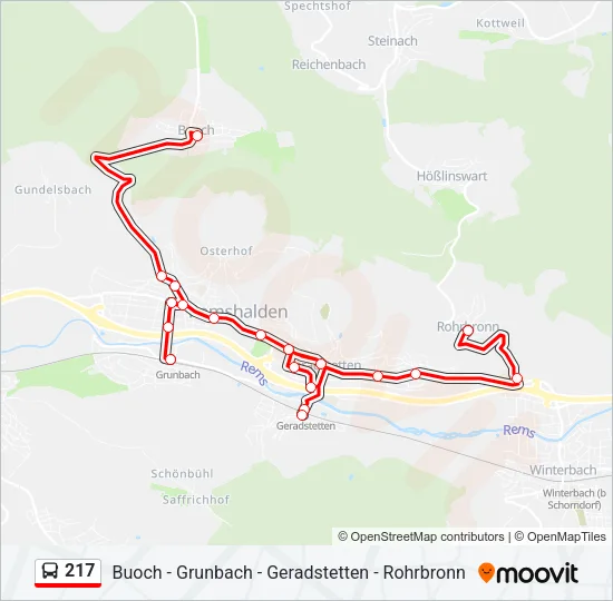 217 Bus Line Map