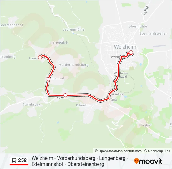 258 Bus Line Map