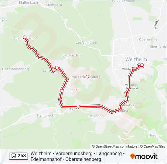 258 Bus Line Map