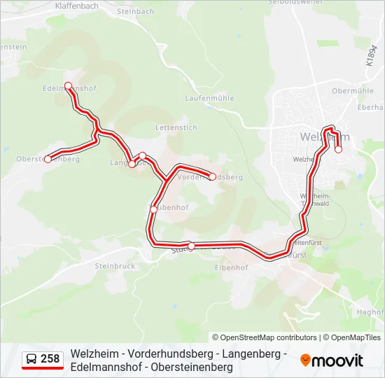 258 Bus Line Map