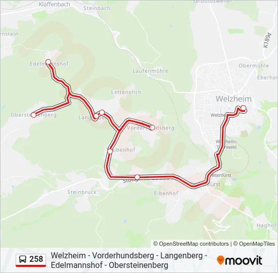 258 Bus Line Map