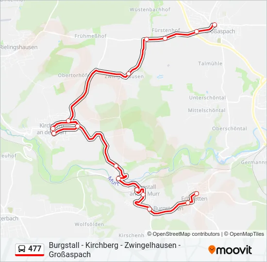 477 Bus Line Map