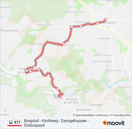 477 bus Line Map