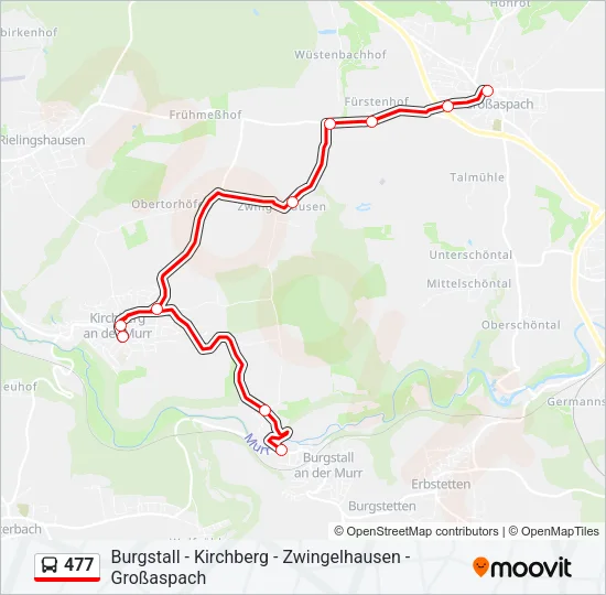 477 Bus Line Map