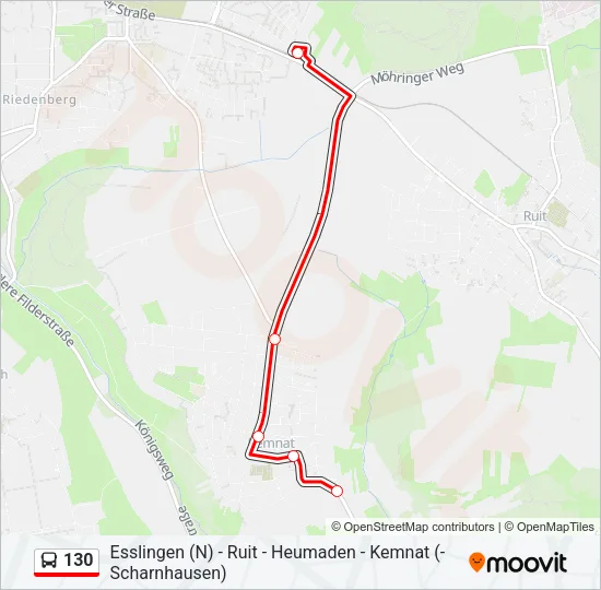 130 Bus Line Map