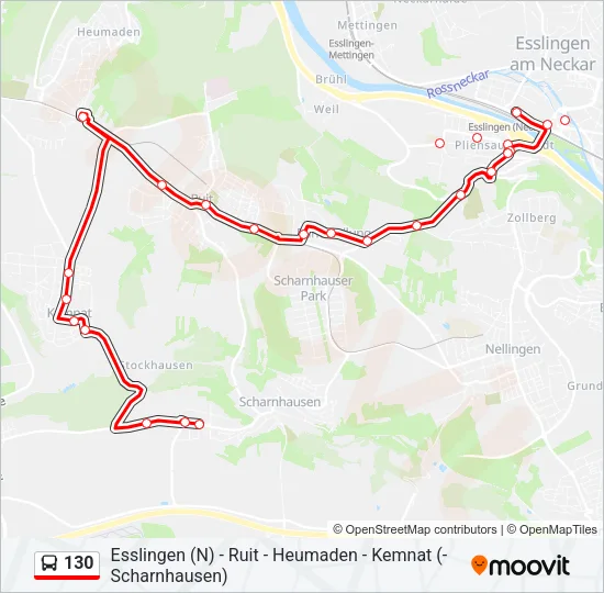 130 Bus Line Map