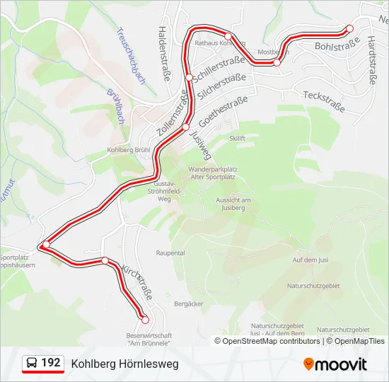 192 Bus Line Map