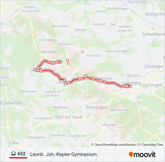 652 Bus Line Map