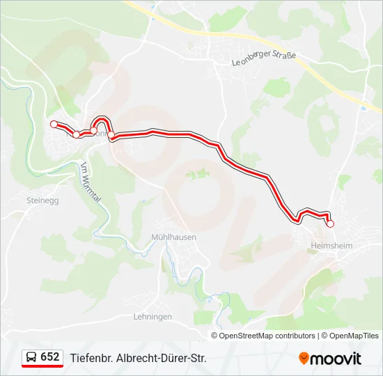 652 Bus Line Map